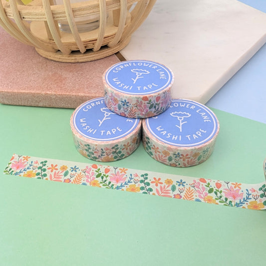 Bright Floral Washi Tape