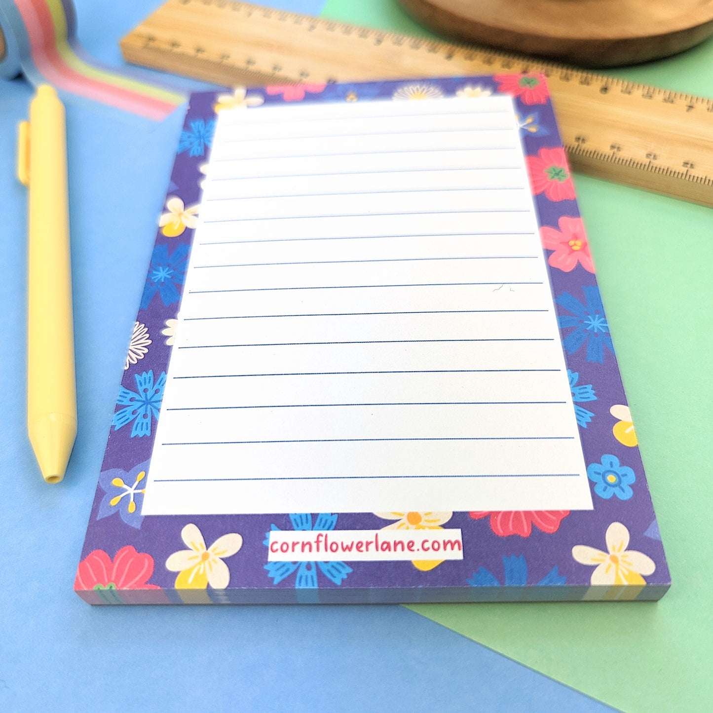 A6 Notepad Floral Meadow - Cornflowers