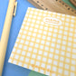 Square Memo pad - Yellow Check
