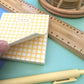 Square Memo pad - Yellow Check