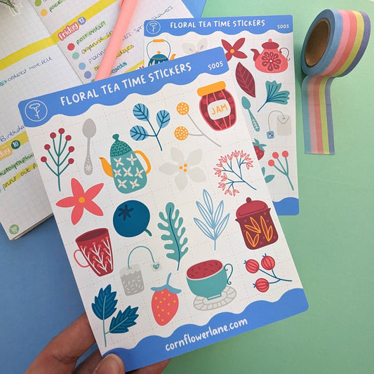 Floral Tea Time Sticker Set