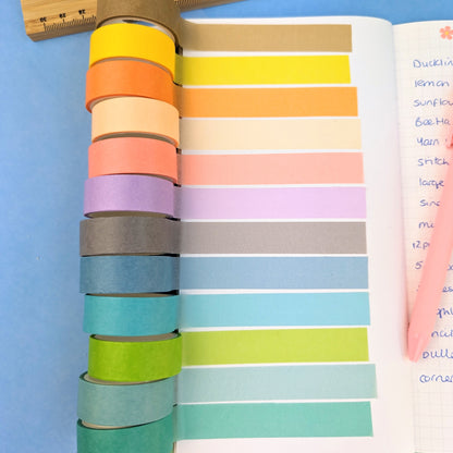 Rainbow Washi Tape - 12 Roll Set