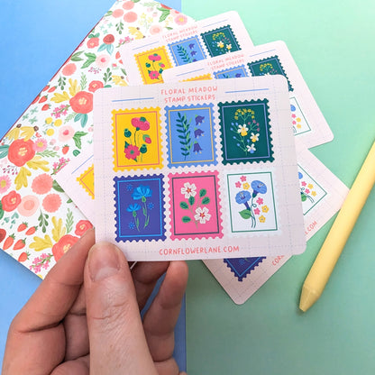 Floral Meadow Stamp Stickers