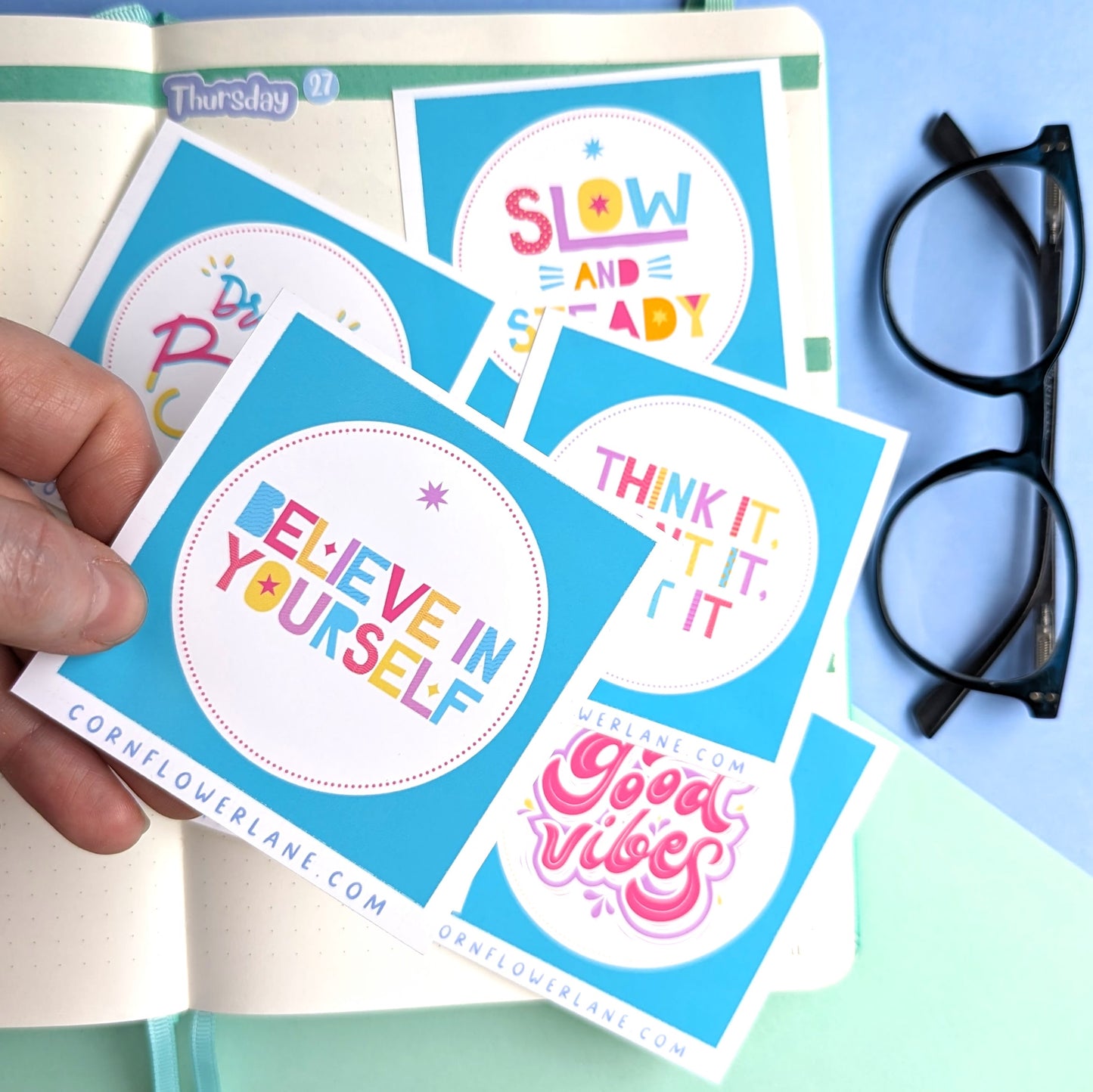 Bright Inspirational Stickers - Turquoise