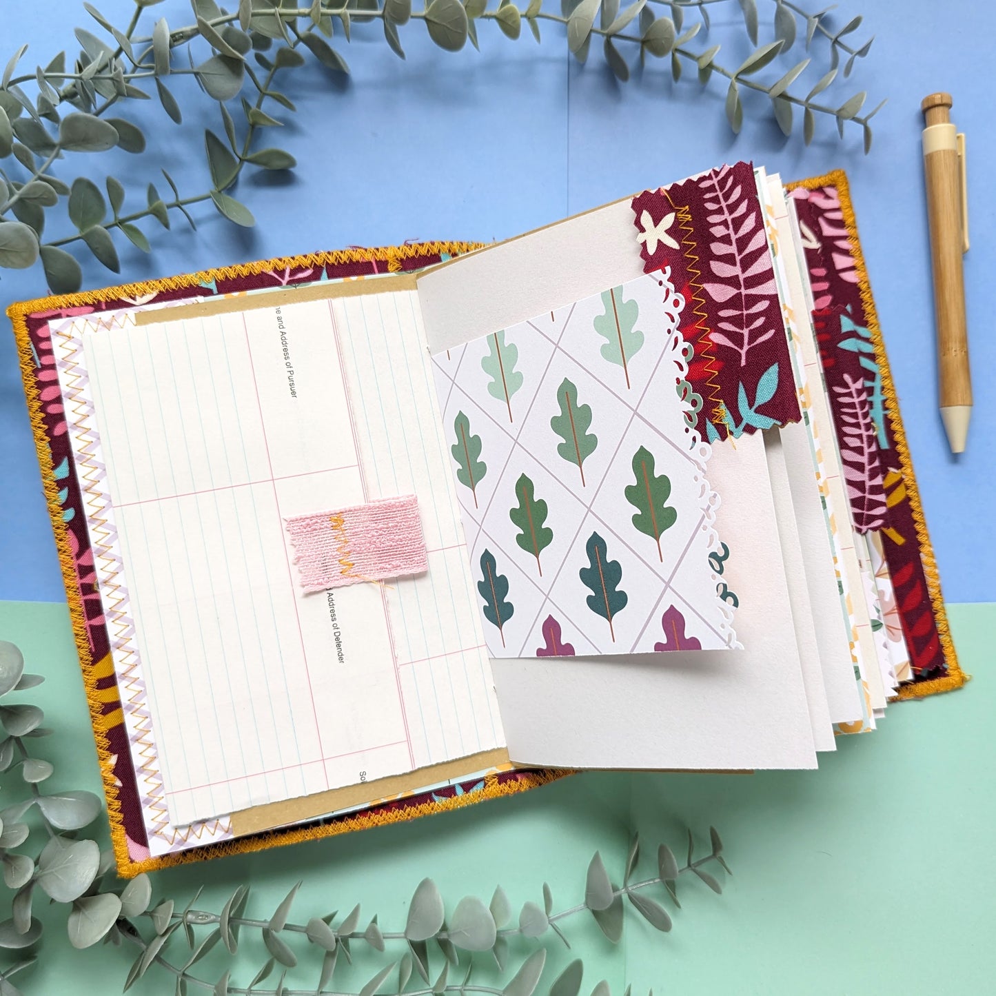 Handmade Autumnal Fabric Cover Journal
