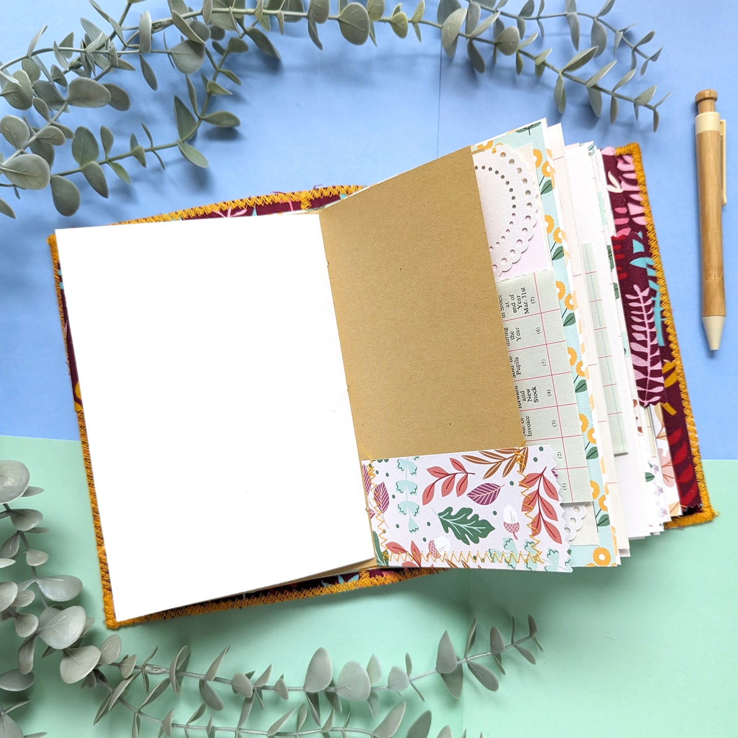 Handmade Autumnal Fabric Cover Journal