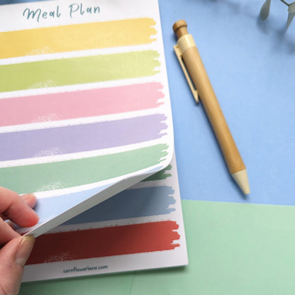 Colourful Meal Planner Pad A5