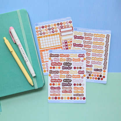 Cosy Autumn Month Planner Sticker Sheet