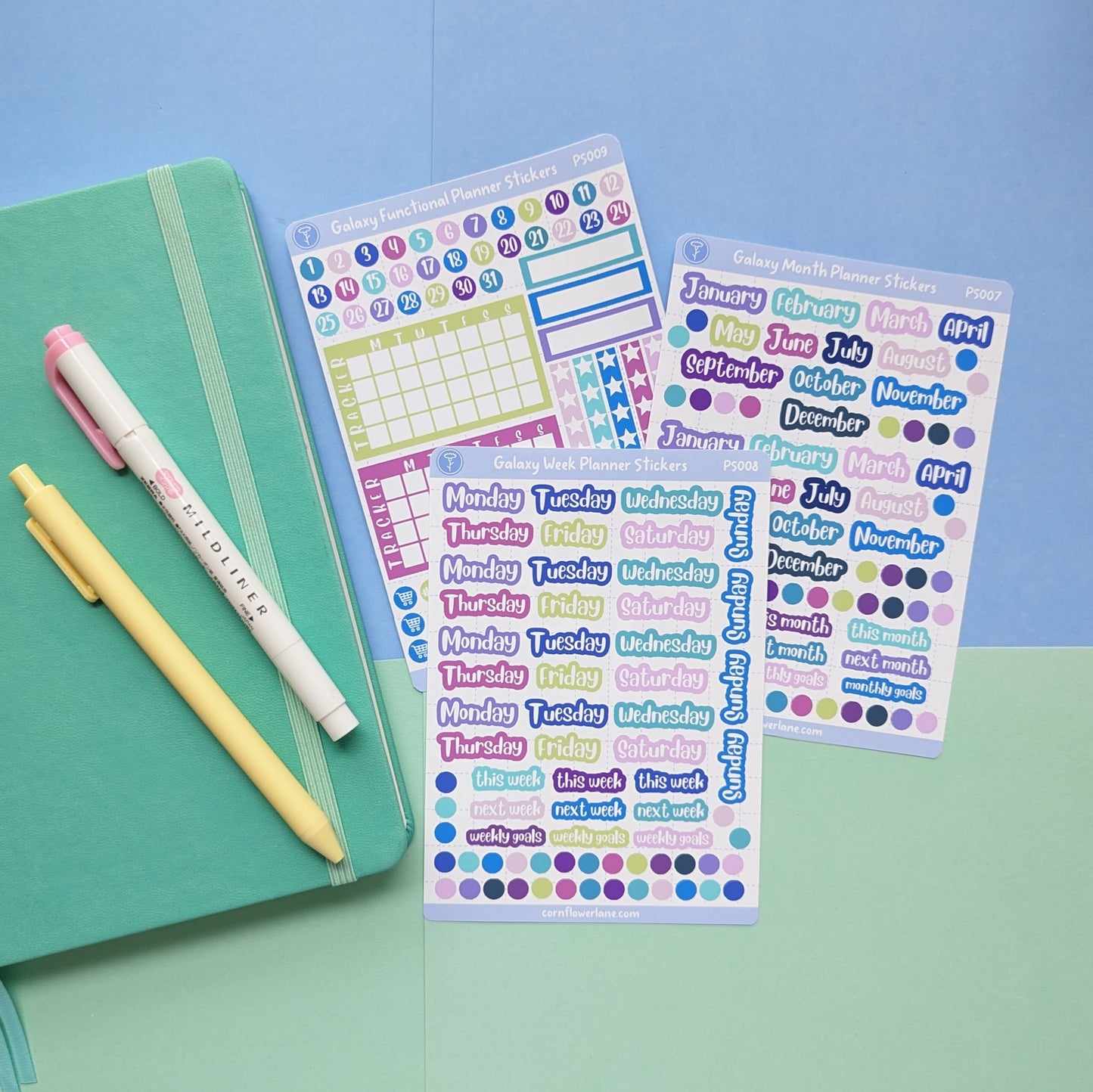 Galaxy Week Planner Sticker Sheet