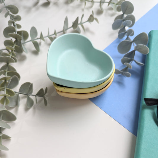 Jesmonite Pastel Heart Trinket Tray - 3 colours