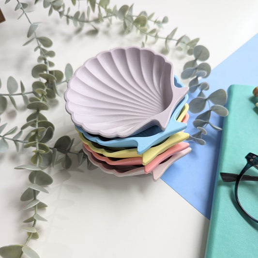 Jesmonite Pastel Shell Trinket Tray - 5 colours