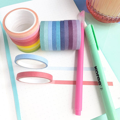 5mm Rainbow Washi Tape - 20 Roll Set