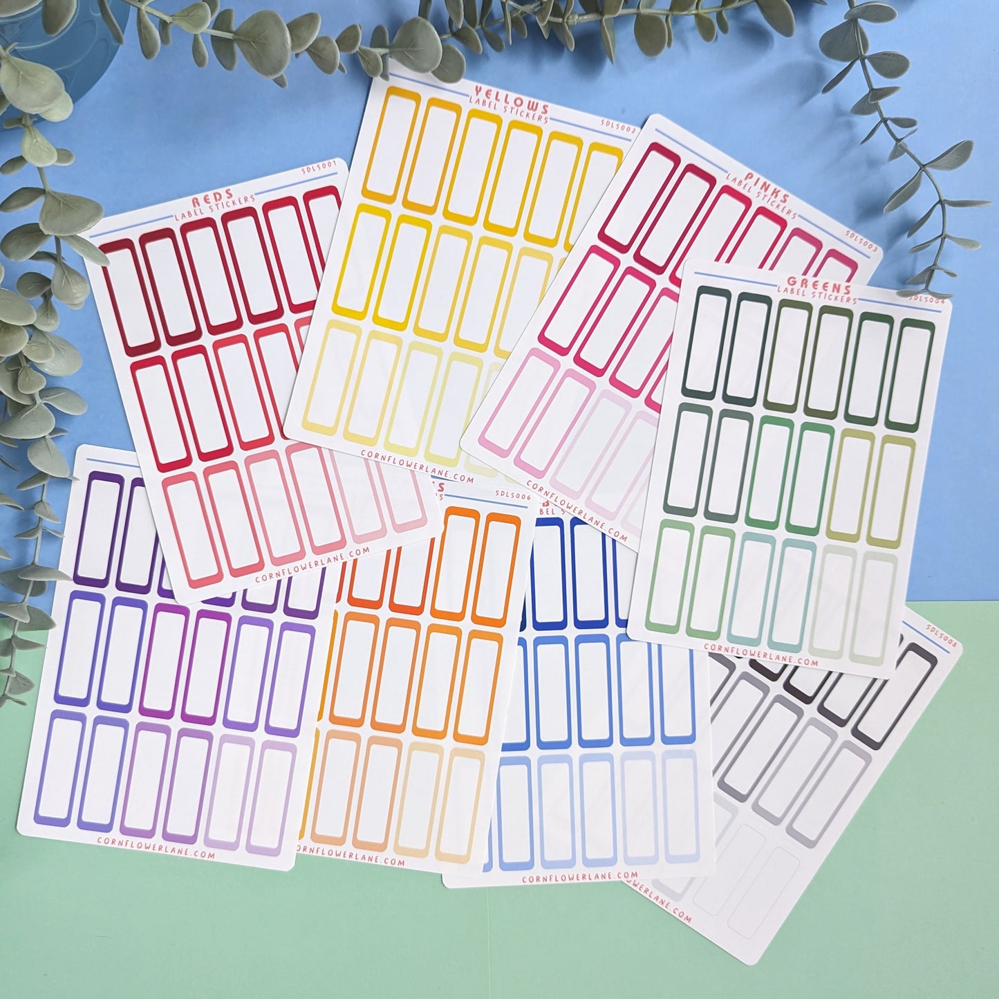 Rainbow Shades Label Sticker Sheet