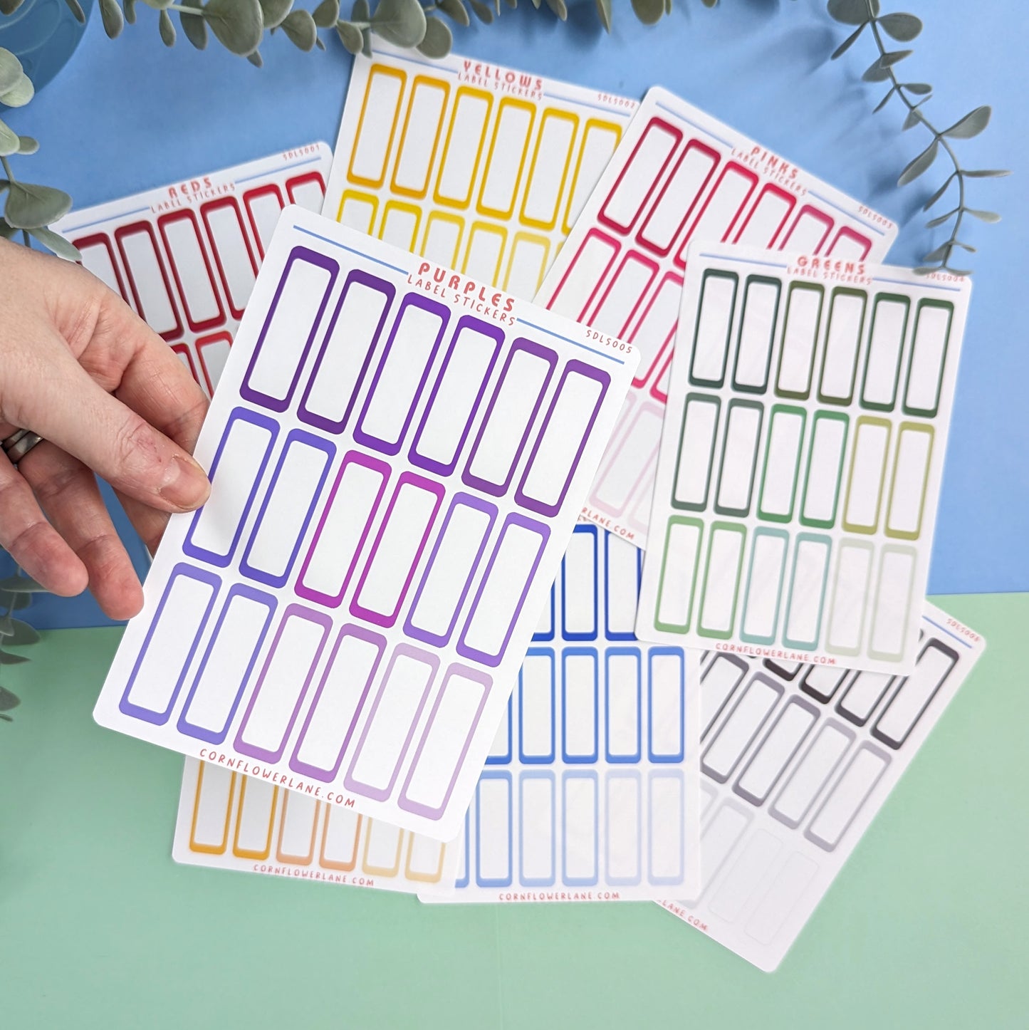 Rainbow Shades Label Sticker Sheet