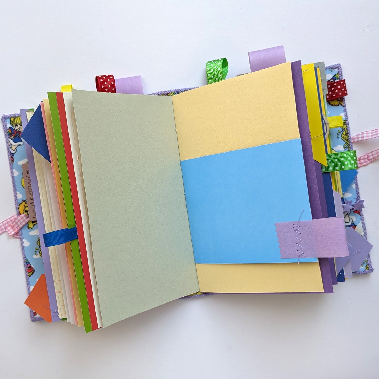 Handmade Rainbow Brite Soft Cover Journal - Lilac