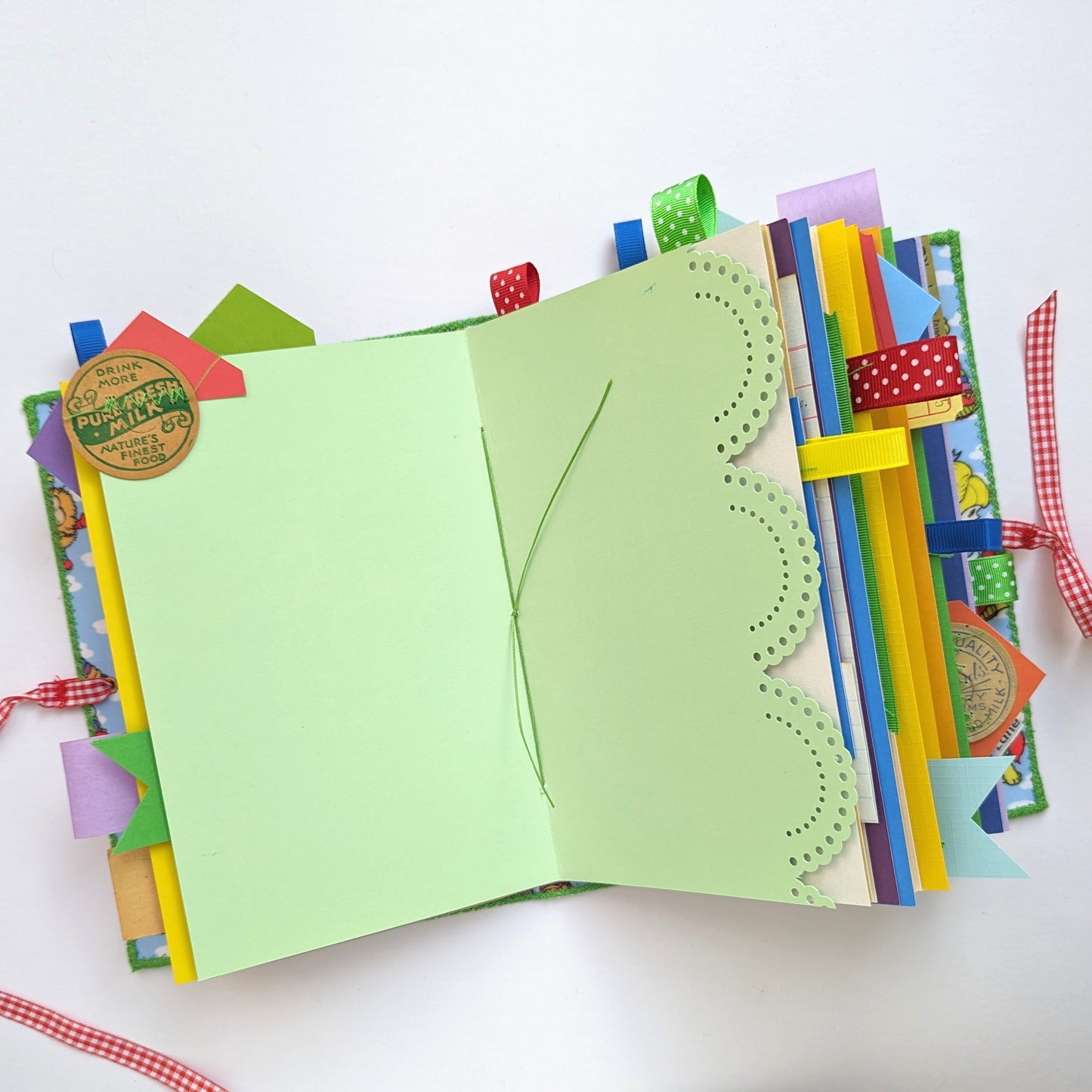 Handmade Rainbow Brite Soft Cover Journal - Green