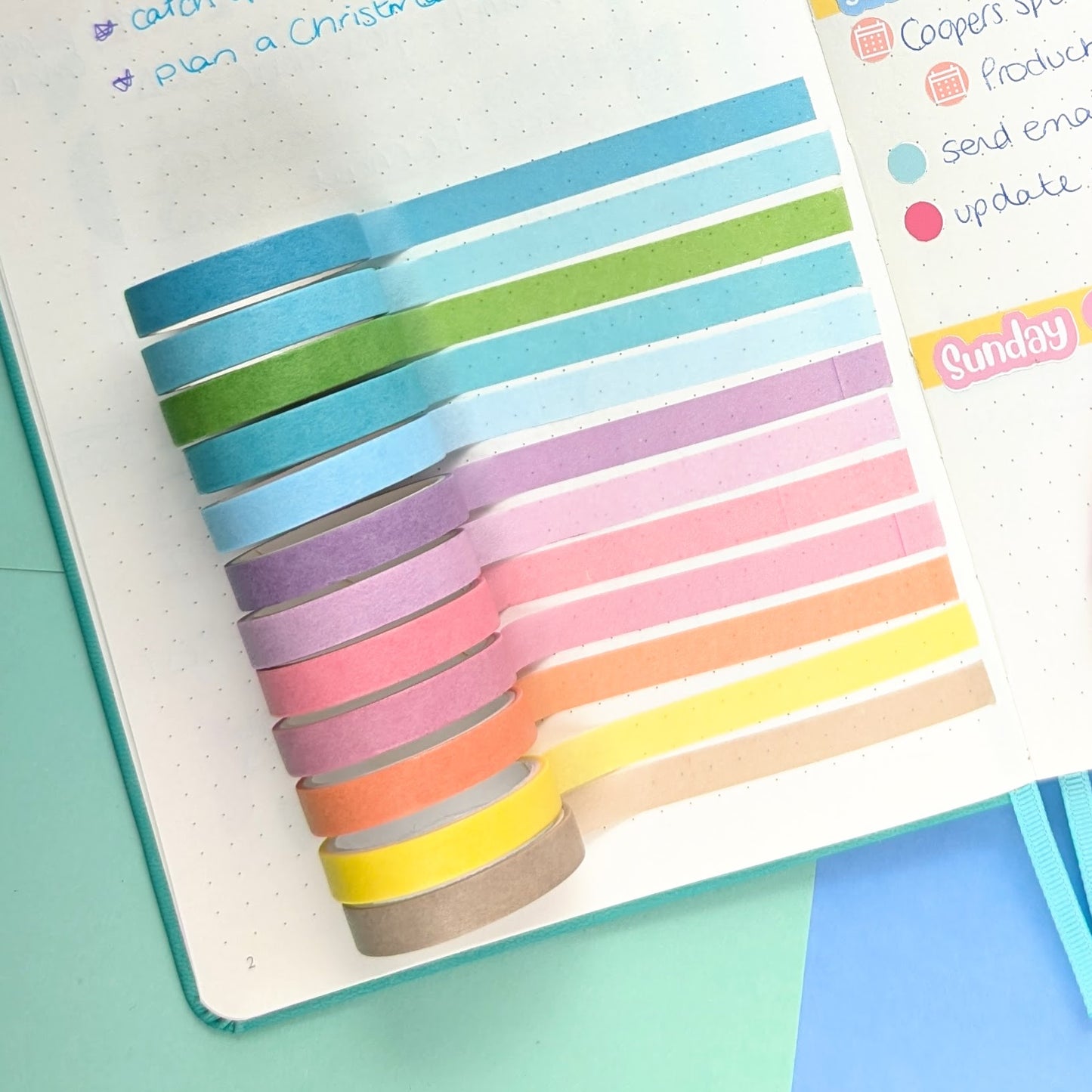 Rainbow Washi Tape - 12 Roll Set Narrow