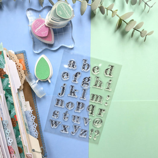 Lowercase Scribble Letters Silicone Stamp Set