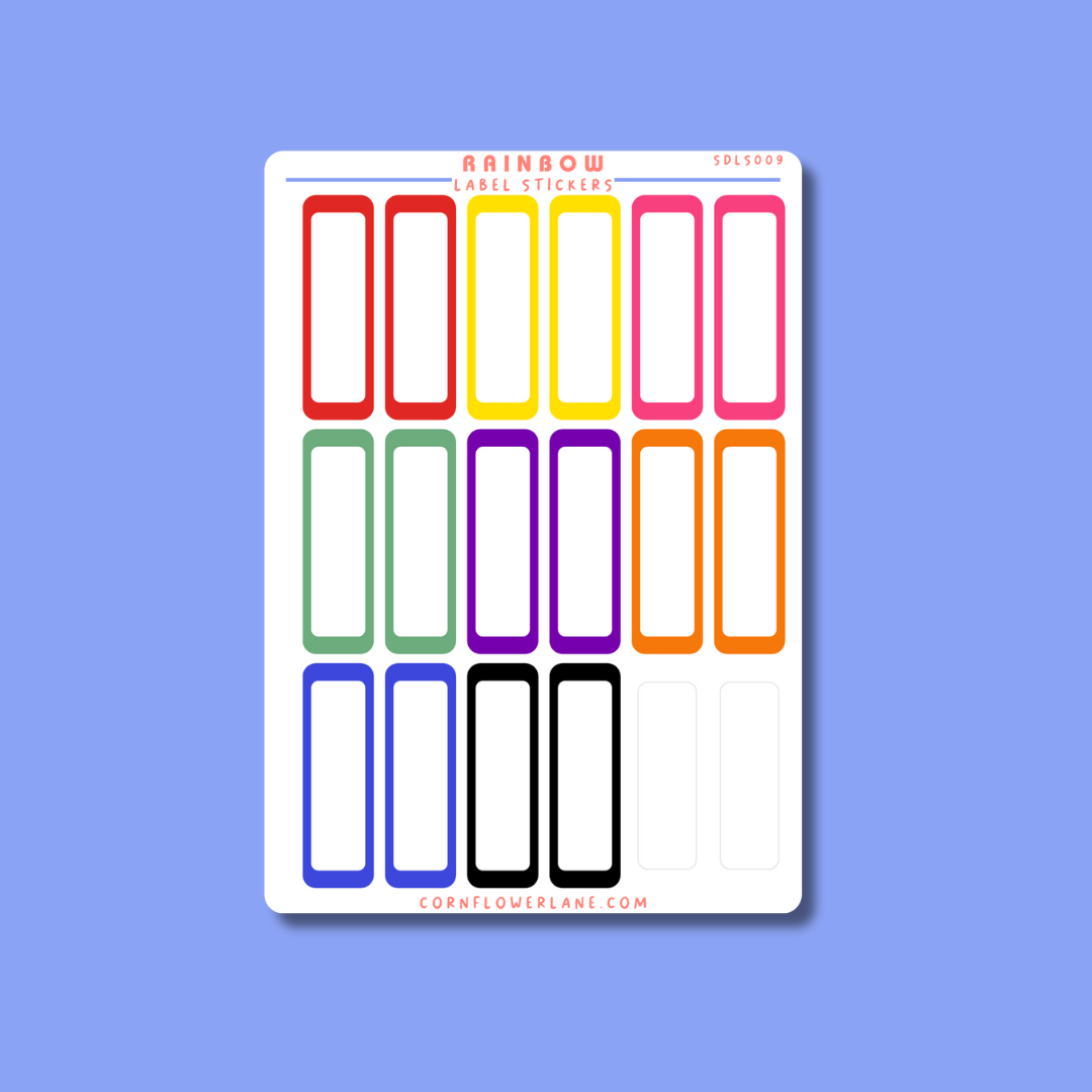 Rainbow Shades Label Sticker Sheet