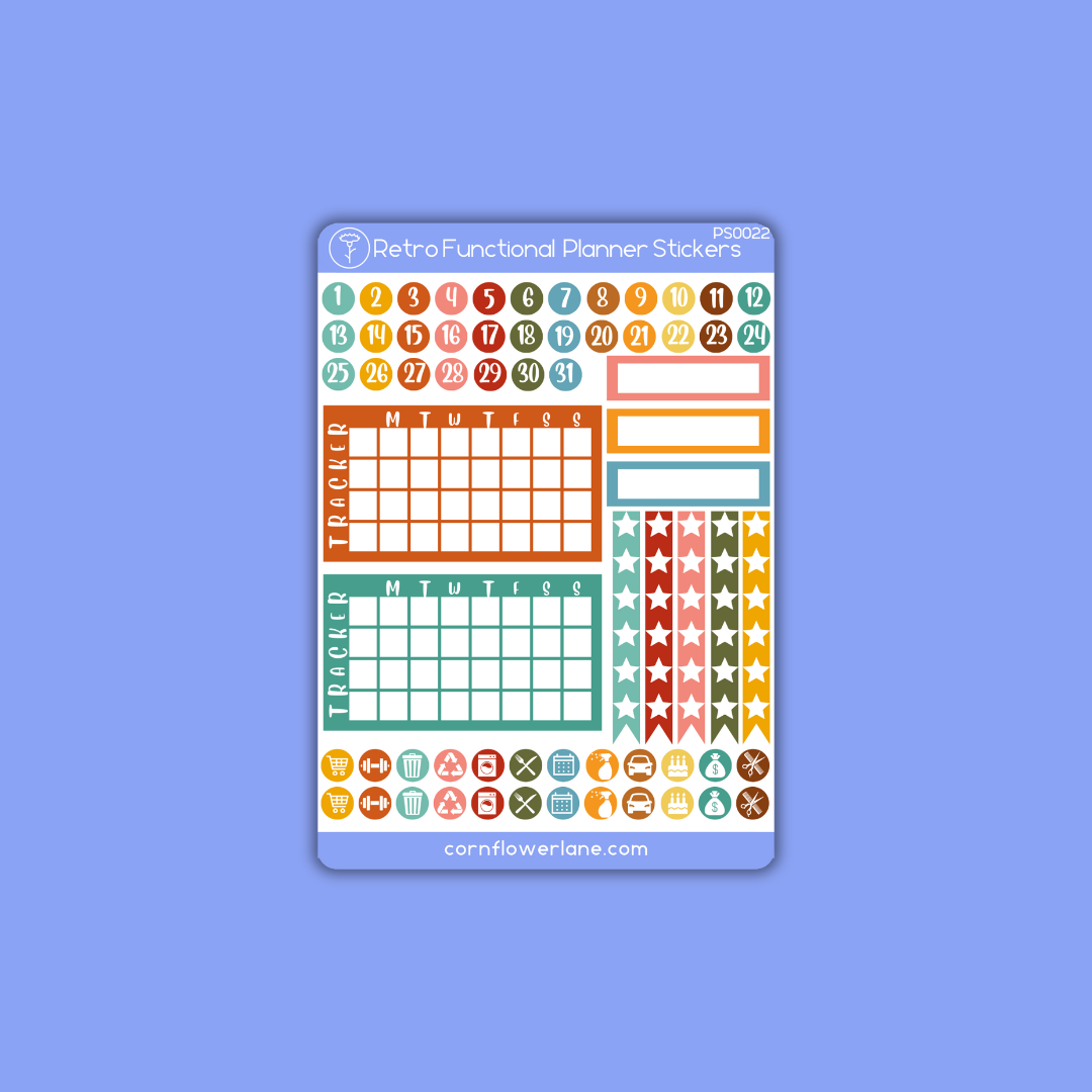 Retro Planner Stickers Bundle