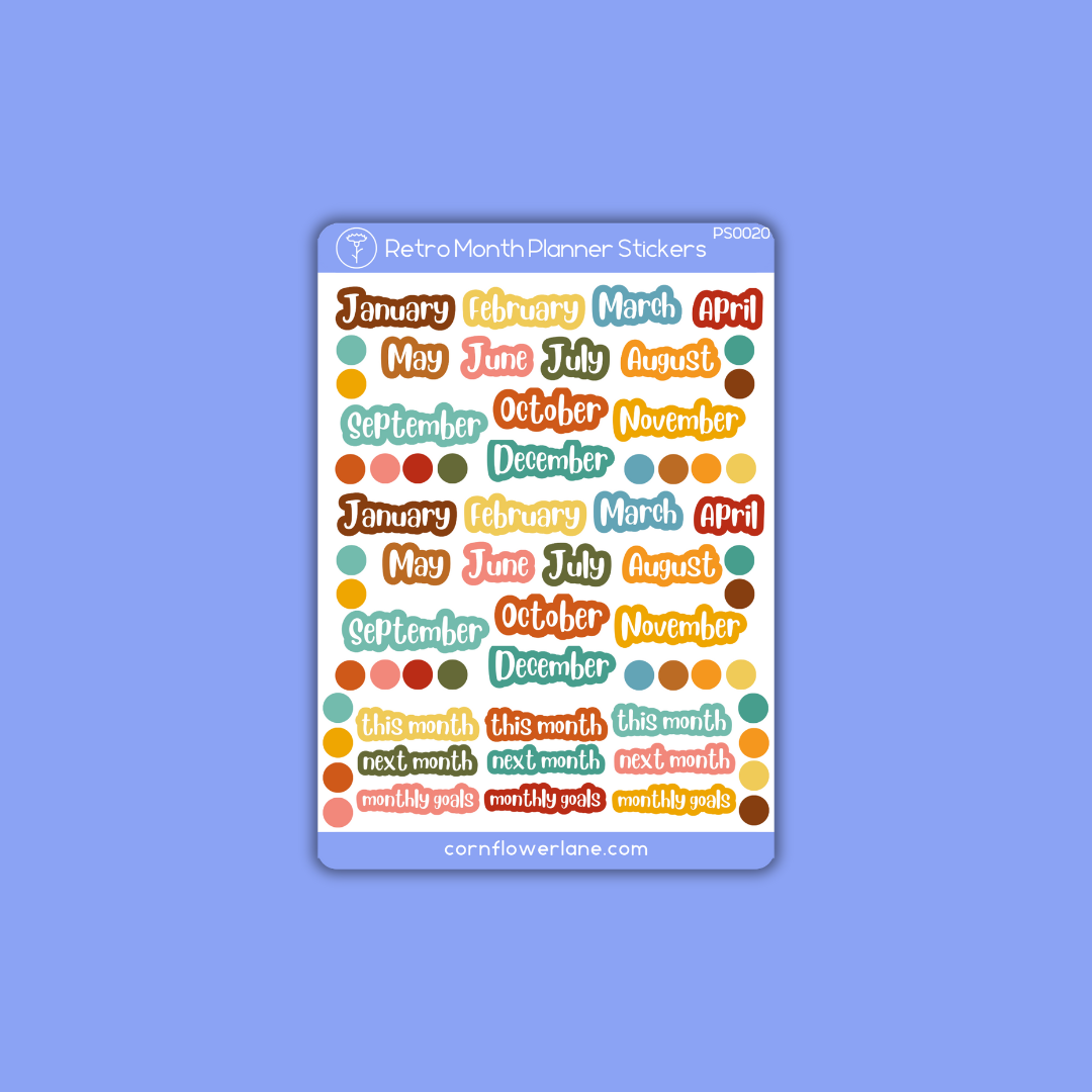 Retro Planner Stickers Bundle