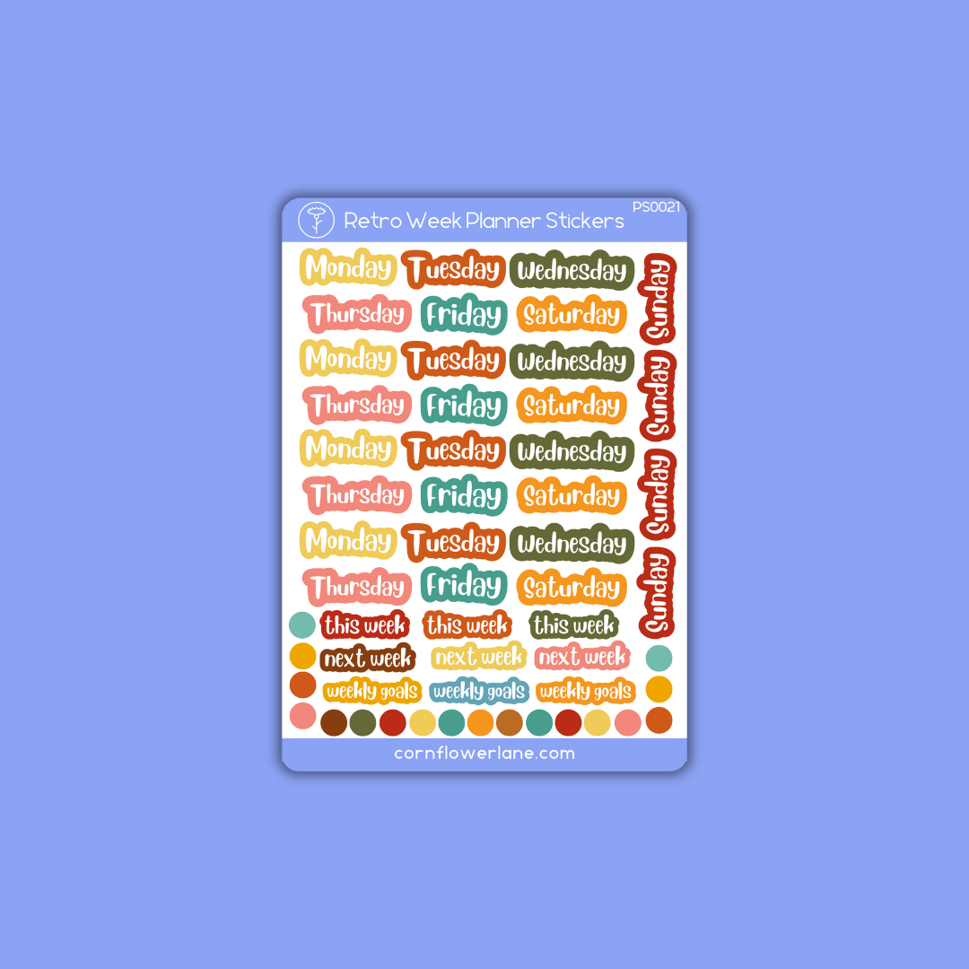 Retro Planner Stickers Bundle