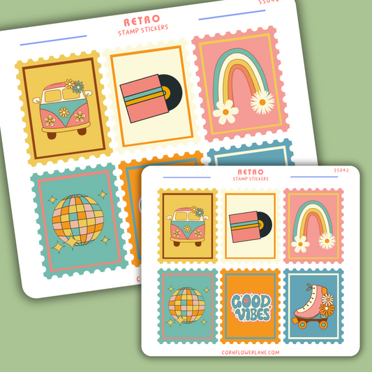 Retro Stamp Stickers