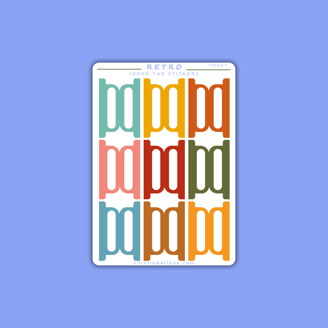 Colour Palette Index Tabs Sticker Sheet