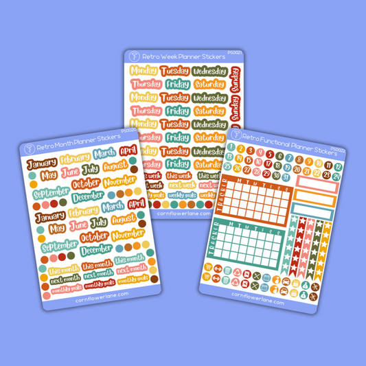 Retro Planner Stickers