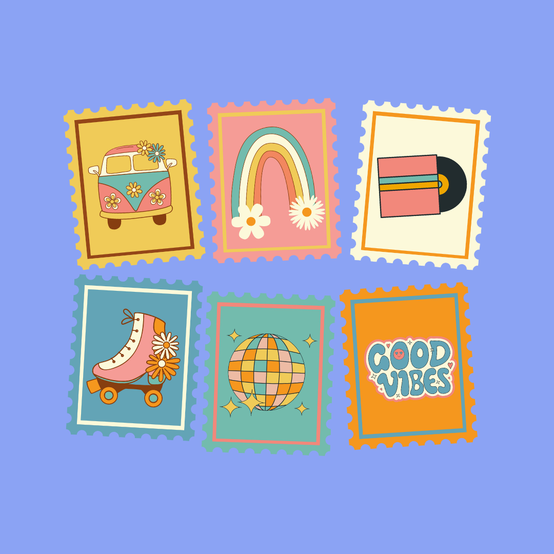 Retro Die Cut Stickers