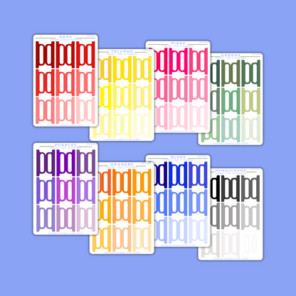 Colour Shades Index Tabs Sticker Sheet