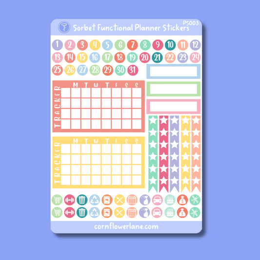 Sorbet Functional Planner Sticker Sheet