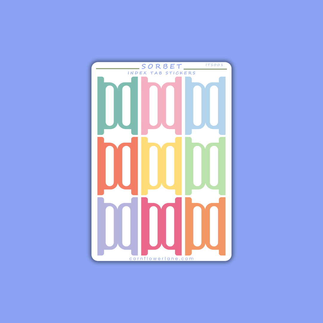 Colour Palette Index Tabs Sticker Sheet