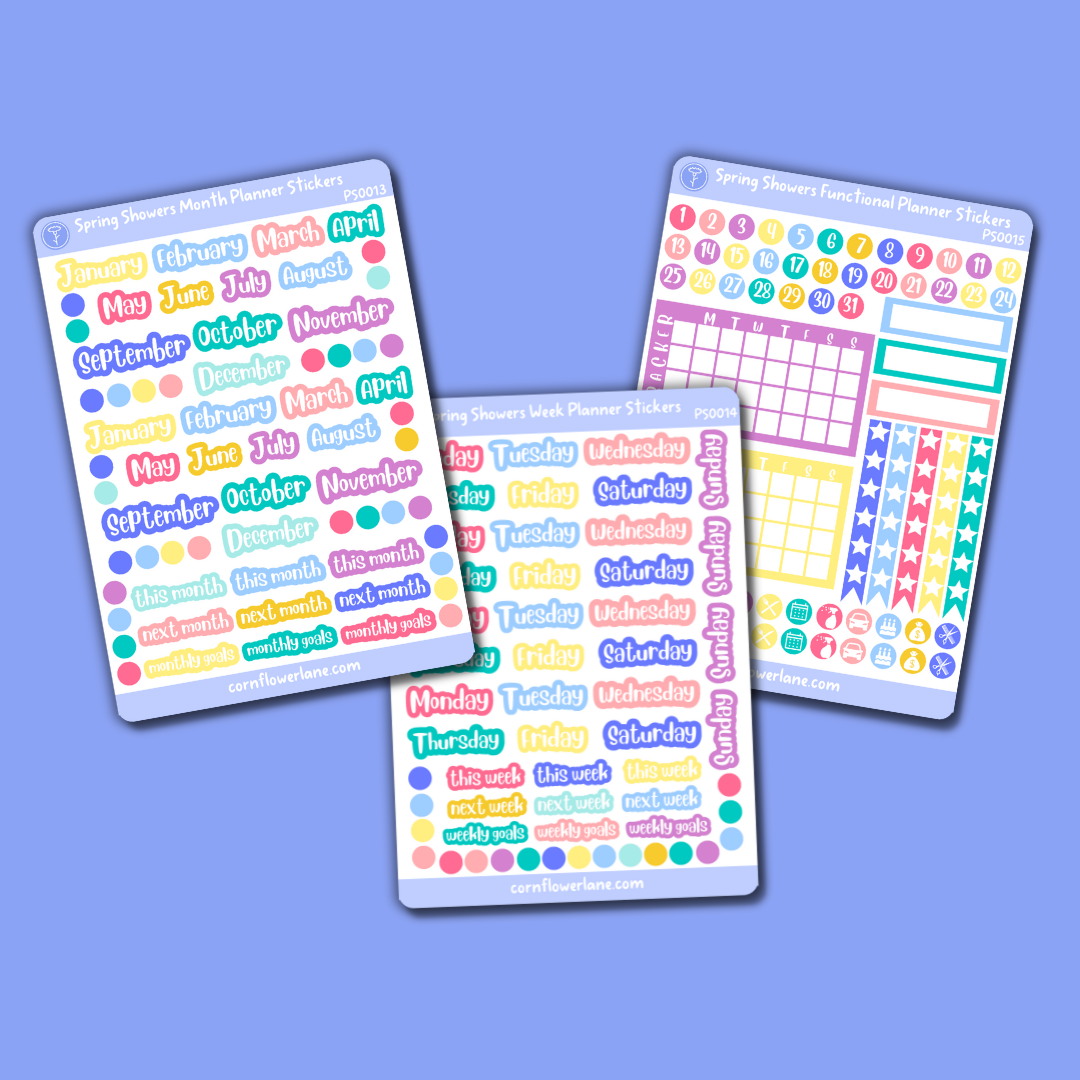 Spring Showers Planner Stickers