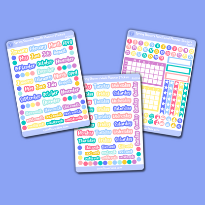 Spring Showers A6 Planner Stickers