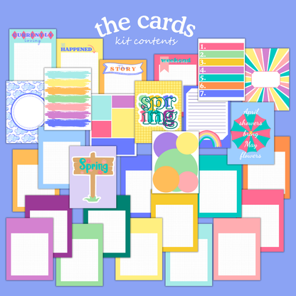 Spring Showers Digital Paper Craft Kit – Papers, Die Cuts & Cards (Digital Download)