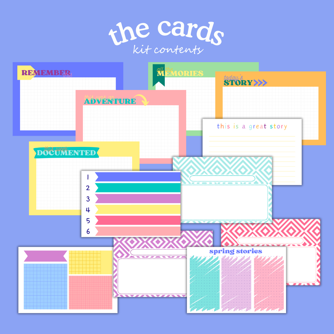 Spring Showers Digital Paper Craft Kit – Papers, Die Cuts & Cards (Digital Download)