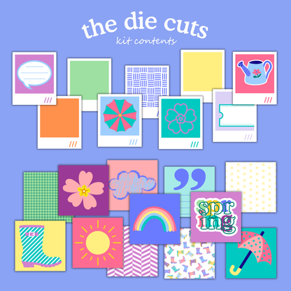 Spring Showers Digital Paper Craft Kit – Papers, Die Cuts & Cards (Digital Download)