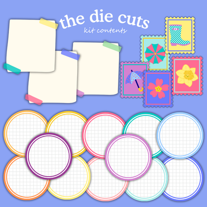 Spring Showers Digital Paper Craft Kit – Papers, Die Cuts & Cards (Digital Download)