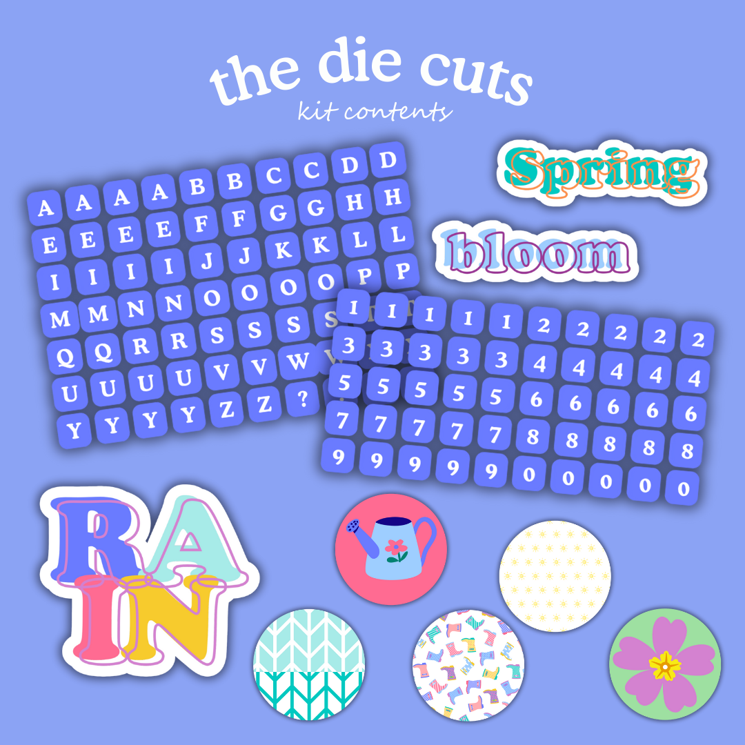 Spring Showers Digital Paper Craft Kit – Papers, Die Cuts & Cards (Digital Download)