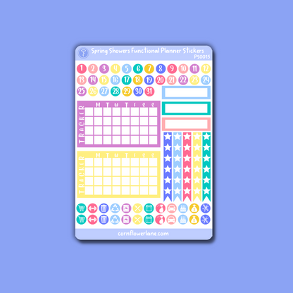 Spring Showers A6 Planner Stickers