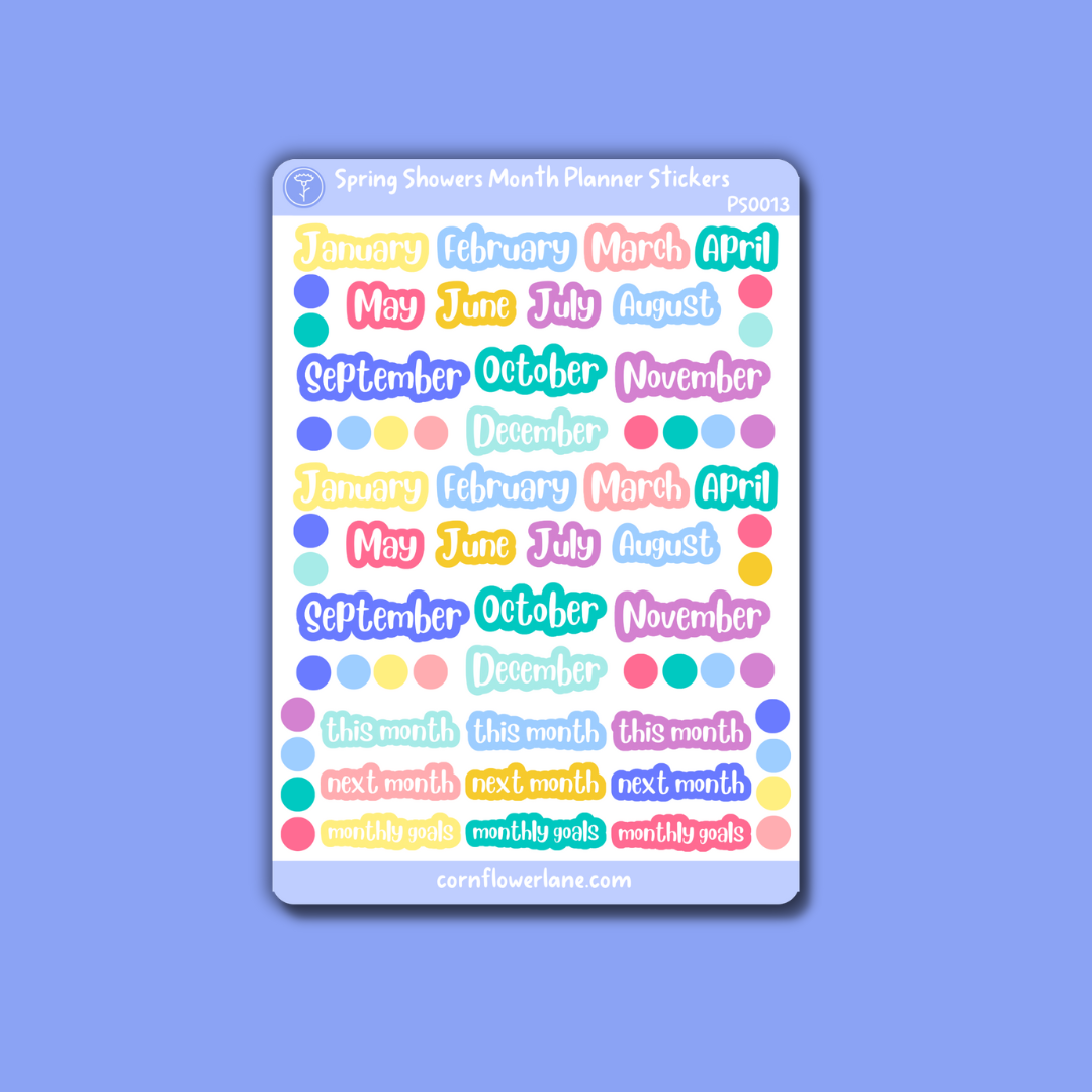 Spring Showers Planner Stickers