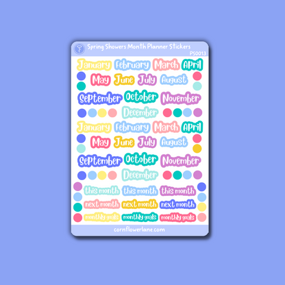 Spring Showers A6 Planner Stickers