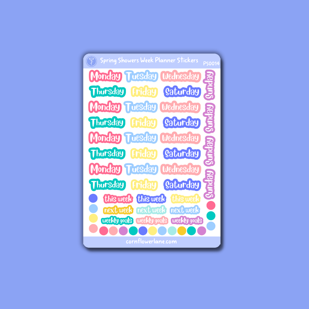 Spring Showers Planner Stickers