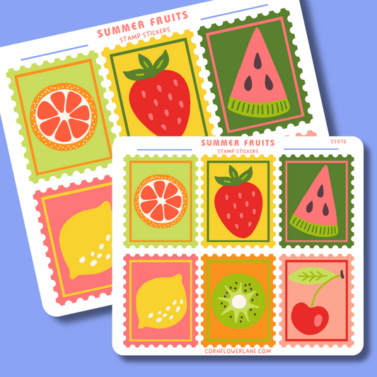 Summer Fruits Stamp Stickers