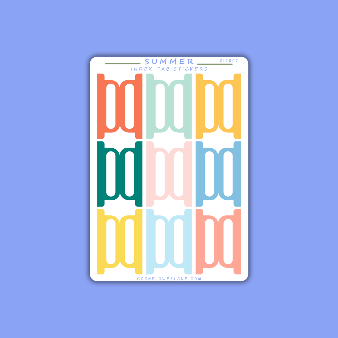 Seasonal Index Tabs Sticker Sheet