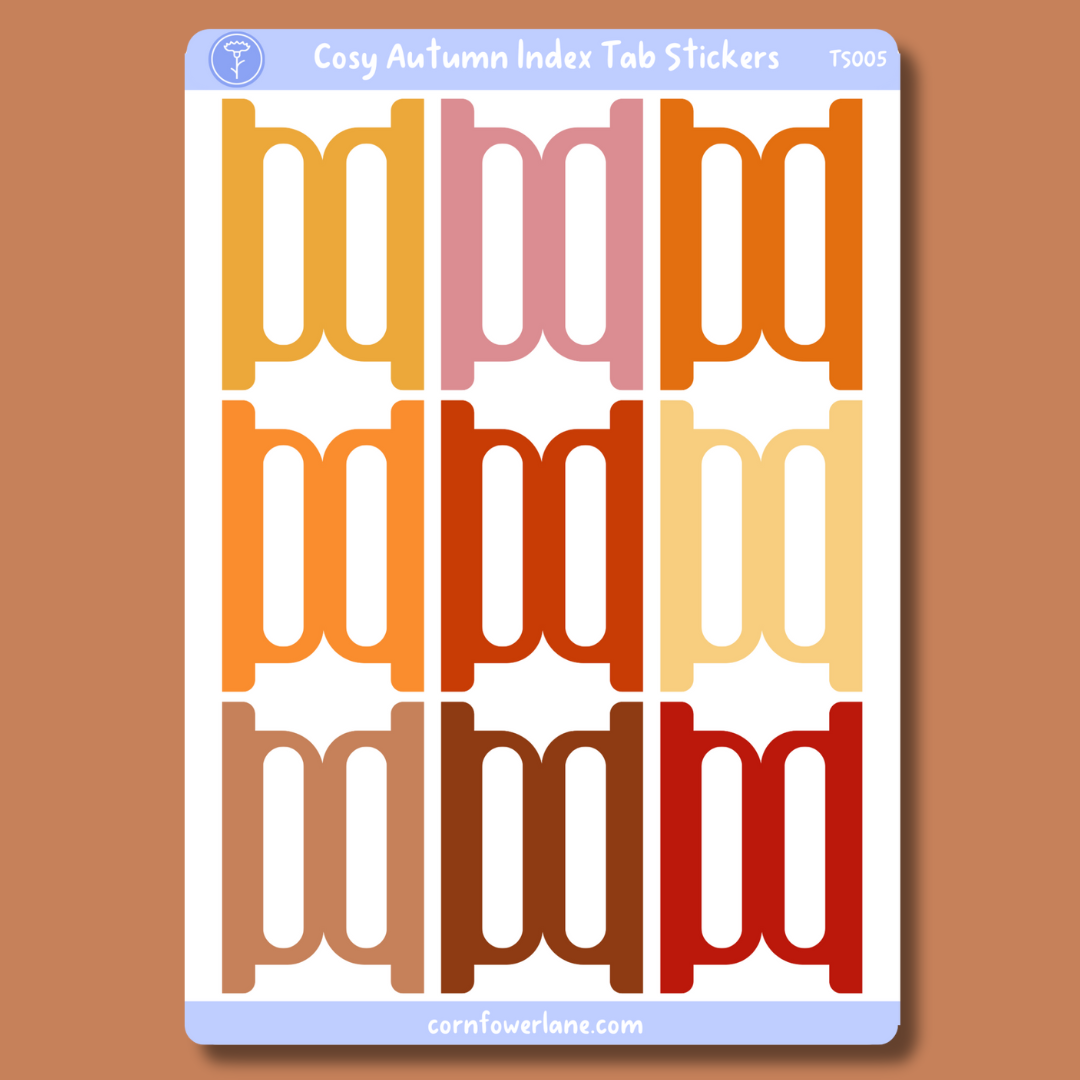 Cosy Autumn Index Tabs Sticker Sheet
