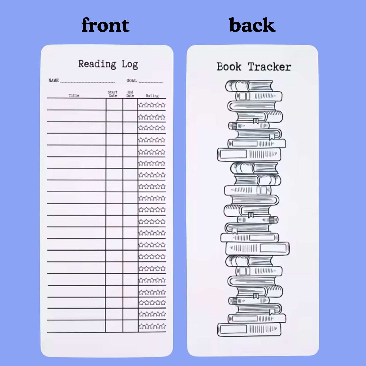 Reading Log & Book Tracker Bookmark