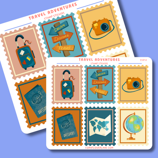 Travel Adventures Stamp Stickers