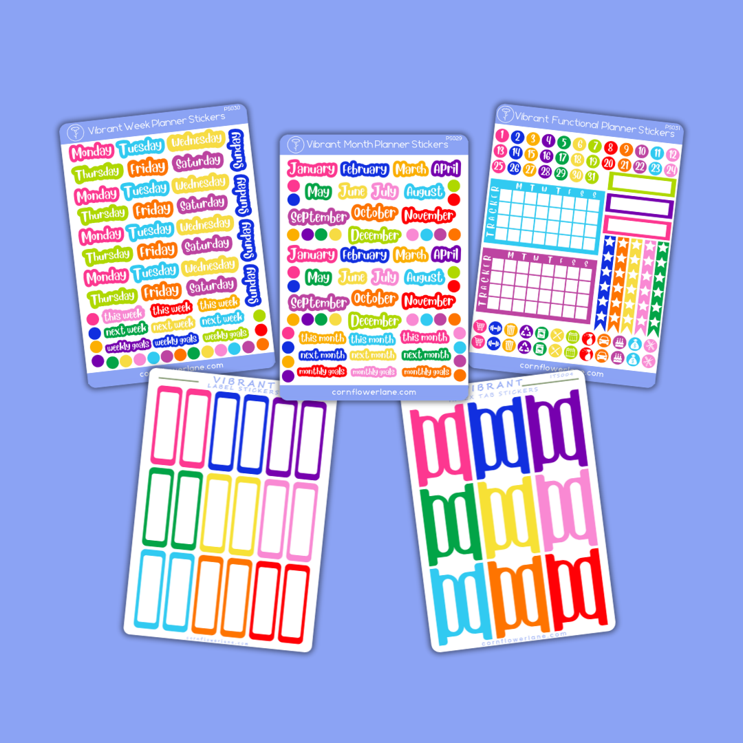 Vibrant Planner Stickers Bundle